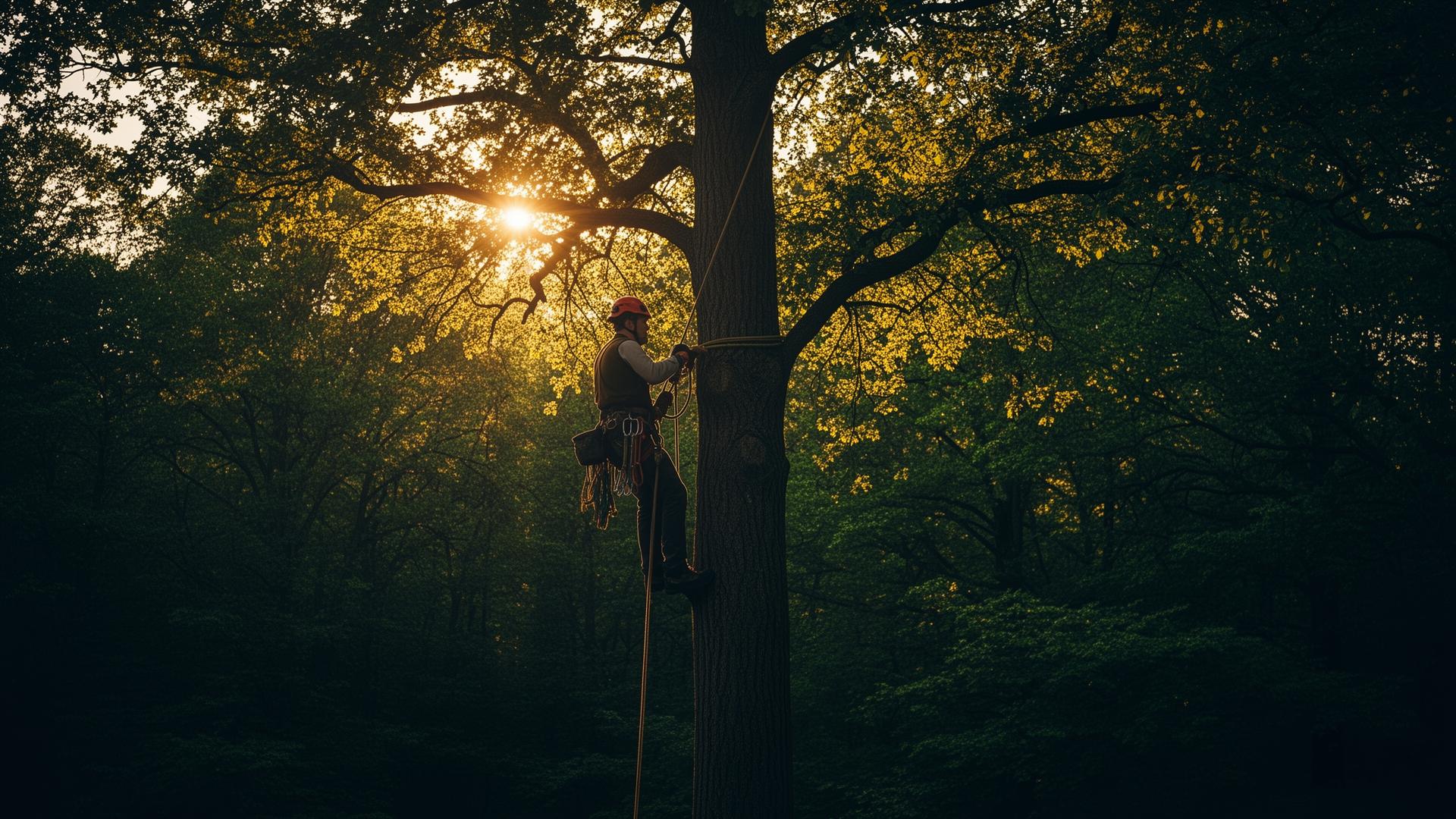 Tree surgeon at work